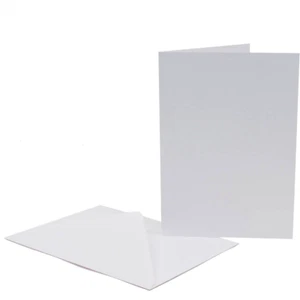 50 CARTE BIANCHE VUOTE 5" x 7" 250gsm e BUSTE 100gsm CARD MAKING ARTIGIANATO 289 - Foto 1 di 2
