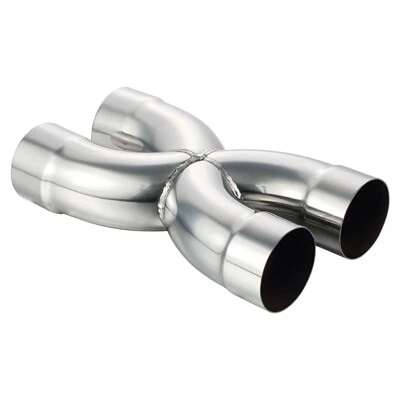 Welded X Pipe 3" Dual Inlet/Outlet Polished Exhaust X Pipe Stainless Steel - Image 1 of 4