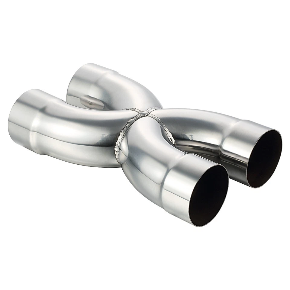 Welded X Pipe 3" Dual Inlet/Outlet Polished Exhaust X Pipe Stainless Steel - Image 1 of 4