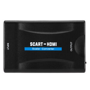 SCART to HDMI Adapter 1080P HD Video Audio Upscale Converter USB Cable TV DVD