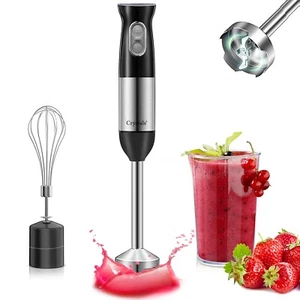Hand Blender Mixer 1000W Chopper Mixer Bowl Egg Whisk & Beaker Stainless Steel - Picture 1 of 12