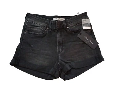 Mavi 短裤女式 27 码黑色铐边复古新款格蕾丝牛仔短裤 9SMP400 — 第 1/4 张图片