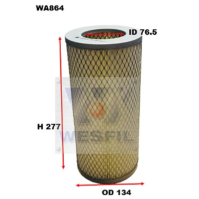 WESFIL AIR FILTER FOR HIACE 1989-2019 WA864 - image 1 of 1