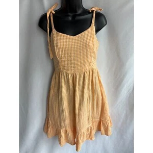 Old Navy gelbes Gingham Kleid Gr. S 100% Baumwolle Prairie Milkmaid Cottagecore - Bild 1 von 11