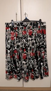 OOAK Women's Pinup Day ofthe Dead Skeleton Alexander Henry Fabric Skirt UK18-20 - Picture 1 of 9