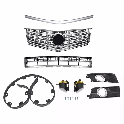 For Cadillac SRX 2013-2016 Front Grille Fog Lights & Bezels/ Lower Deflector Set - Image 1 of 4