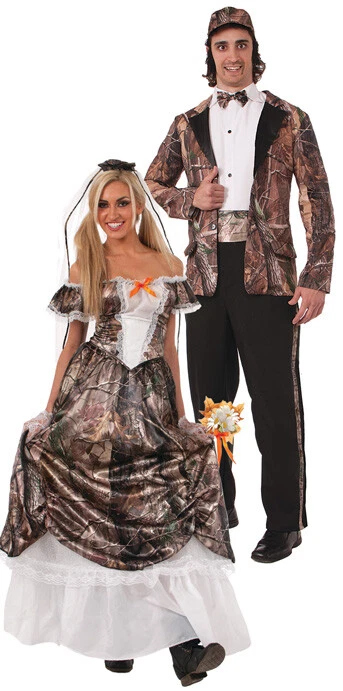 Disfraz Caza por Amor Camuflaje Novia y Novio Adulto Parejas Foto 1 de 2
