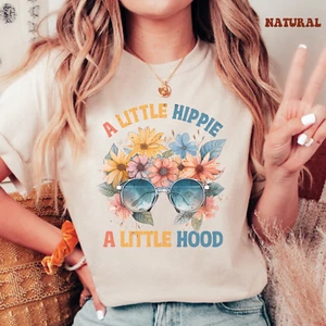 A Little Hippie A Little Hood T Shirt Womens Top Flower Graphic Tee S-3XL - Picture 1 of 7