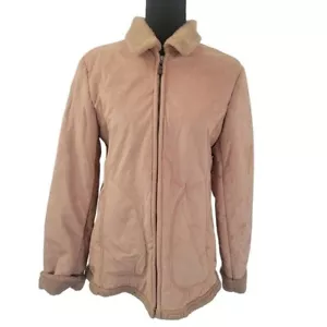 VTG Y2K Barn Chore Coat Jacket Zip Faux Shearling Sherpa Lined Work Utility | SM - Picture 1 of 12