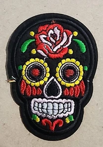 SUGAR SKULL PUNK ROCK IRON/SEW ON PATCH AUSTRALIAN SELLER - Picture 1 of 1