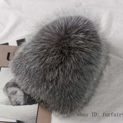 Женская шапка из натурального лисьего меха вязаная с качелями теплая снежная эластичная шапка-ушанка казачья - Изображение 1 из 4