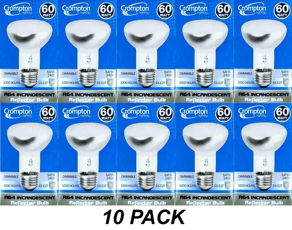20 X 60w Incandescent R64 Reflector Light Globes Bulbs Screw E27 Dimmable ES