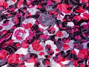 2 Yd Poly Cotton Jersey Knit Abstract Floral Lightweight Bargain Bundle - Picture 1 of 4
