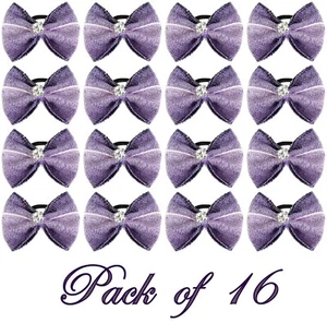 Set of 16 Metallic Mane Bows - Horse Decorations - Horze - Purple - One Size - Picture 1 of 2