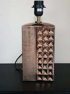 Bronze Ceramic Table Lamp With faux Silk brown Shade 45cm height *£10 off* - Picture 1 of 4
