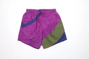 Vtg 90s Streetwear Mens Large Color Block Above Knee Lined Shorts Swim Trunks - Picture 1 of 11
