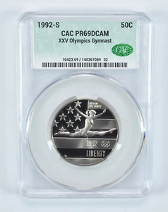 1992-S Olympic Gymnastics Commemorative Half Dollar PR69 DCAM CAC - Picture 1 of 5