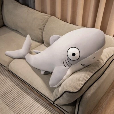 Tiburones gigantes peluche tiburón ballena grande animales de peluche, peces marinos grandes blandos Foto 1 de 4
