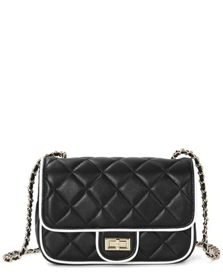 Bolso de hombro Tiffany & Fred Paris acolchado de piel de cordero negro para mujer Foto 1 de 3