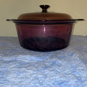 Corning Ware Vision 5L Cranberry Purple Glass Dutch Oven Pot Non Stick Bottom - Picture 1 of 7