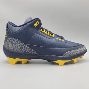 Men Sz 12 Air Jordan 3 Force Savage Michigan Player Football Cleats HF5575-400 - Picture 1 of 8
