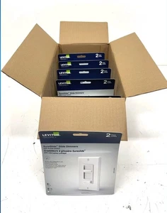 10er Pack Leviton SureSlide Schiebedimmer mit voreingestelltem Schalter Weiß Neu - Bild 1 von 1
