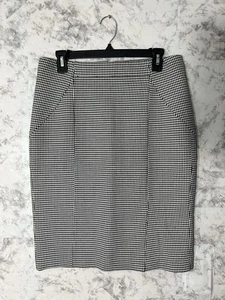 Banana Republic Womens Houndstooth Skirt Size 6 Black White EUC - Picture 1 of 8