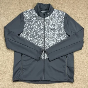Kjus Herren Release bedruckte graue Golfjacke durchgehender Reißverschluss Größe Large - Bild 1 von 6