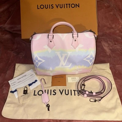 Louis Vuitton AUTHENTIC SPEEDY 30 PINK ESCALE GIANT FLOWER MONOGRAM PASTEL BAG - Image 1 of 4