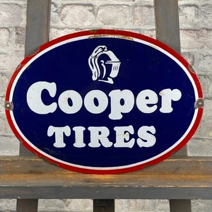 COOPER TIRES Enamel Sign 15.7x11.8" (40x30cm) Nice Retro Workshop Porcelain Sign - Picture 1 of 11