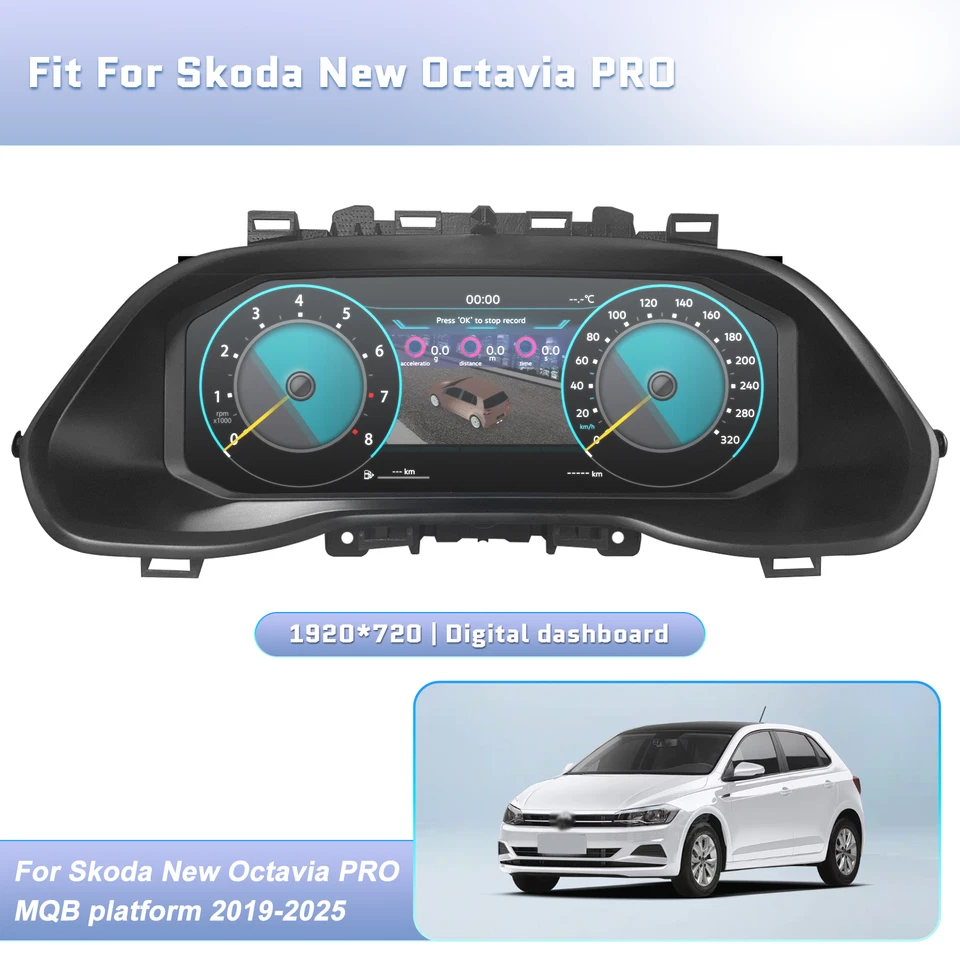 Digital Gauges Dashboard Instrument Cluster For Skoda Octavia Pro MQB 2019-2025 Foto 1 de 4