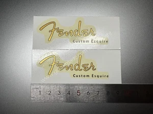 2Pcs Metallic Ink Retro Fender Custom Esquire Guitar Waterslide Headstock Decals - Picture 1 of 8