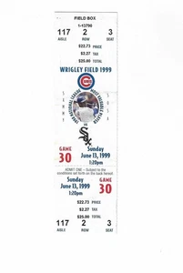 Chicago Cubs vs Chicago White Sox Unused Baseball Ticket from 6/13/1999 - Picture 1 of 2