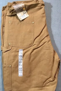 Carhartt Latzhose 44x28 R41 BRN Duck Canvas Stepp gefüttert Double Knee NEU - Bild 1 von 6