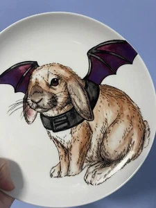 West Elm Rachel Kozlowski Dapper Animal Plate Bunny Rabbit Halloween Bat Costume - Picture 1 of 5