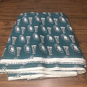 Fabric Vintage 1996 NFL Philadelphia Eagles Green cotton 5.75 yards 208" x 58" - Picture 1 of 11