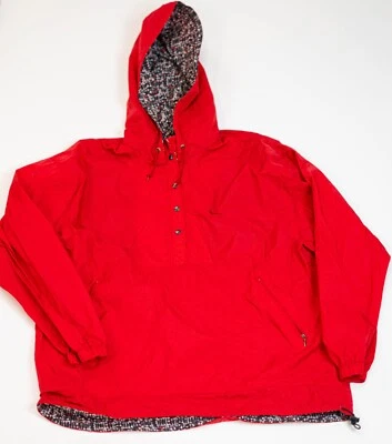 Vintage 90s Nike Swoosh Rain Jacket Men Size XL Red 1/4 Snap Windbreaker Red - Image 1 of 4