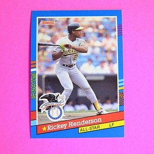 1991 Donruss Rickey Henderson ,ERROR CARD (NO DOT AFTER INC,) #53, MINT