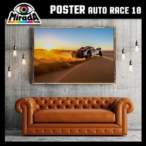 Carteles Auto Race Rally Paris Dakar Carrera Desert Automóvil Piloto Dune Gotas - Imagen 1 de 1