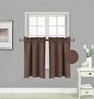 2PC LINED BLACKOUT PANELS KITCHEN SMALL WINDOW CURTAIN TIER 24" OR 36" LENGTH