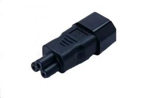 Stromadapter/Netzadapter Kaltgerätestecker auf Kleeblattbuchse (C14 auf C5) - Bild 1 von 1