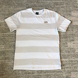 T-shirt Vans a righe con logo ricamato casual abbigliamento quotidiano uomo grande - Foto 1 di 9