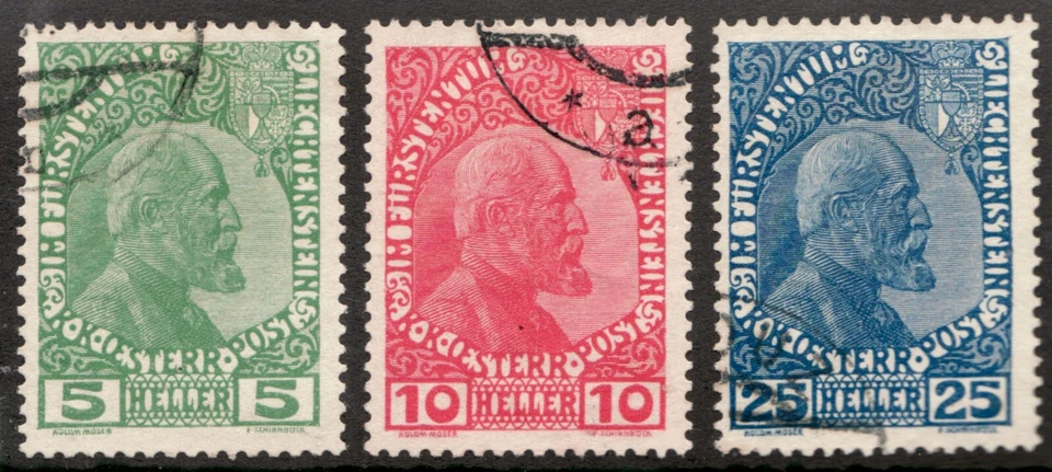 Rare : 1912 Liechtenstein Sc#1-3 - Prince John II - MH Cv$90 - Image 1 of 1