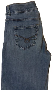 lee riders jeans womens 29x29 straightener stretch mid rise elastic waist blue - Picture 1 of 12