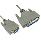 2m Serial Null Modem Cable 9 Pin RS232 Female to 25 Pin Female Lead D9 - D25