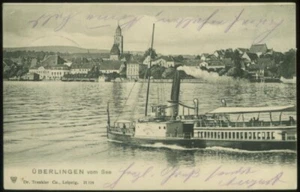 STEAMER AT UBERLINGEN VOM SEE ALEMANIA POSTAL ANTIGUA 1904 073121 Q - Imagen 1 de 2