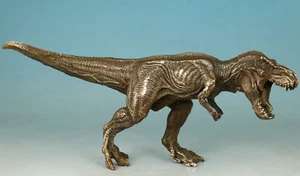 LARGE BRONZE STATUE JURASSIC EMPEROR TYRANNOSAURUS DECORATION DINOSAUR - Picture 1 of 7