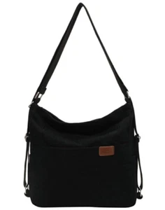 NEW Shanheyc Unisex Black Corduroy Canvas Shoulder Hobo Bag - Picture 1 of 1