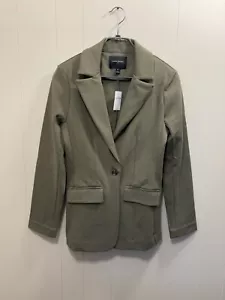 Neu mit Etikett Banana Republic Factory olivgrüner langer schlanker Ponte-Blazer für Damen Small - Bild 1 von 10