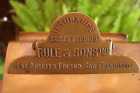 Old/vintage brass clipboard...CALIFORNIA advertising...LA, Fresno, San Francisco